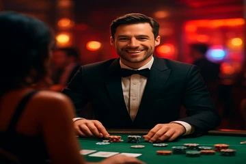 চলমান সোনালি কয়েন ও রুলেটের গতিময় ক্যাসিনো দৃশ্য